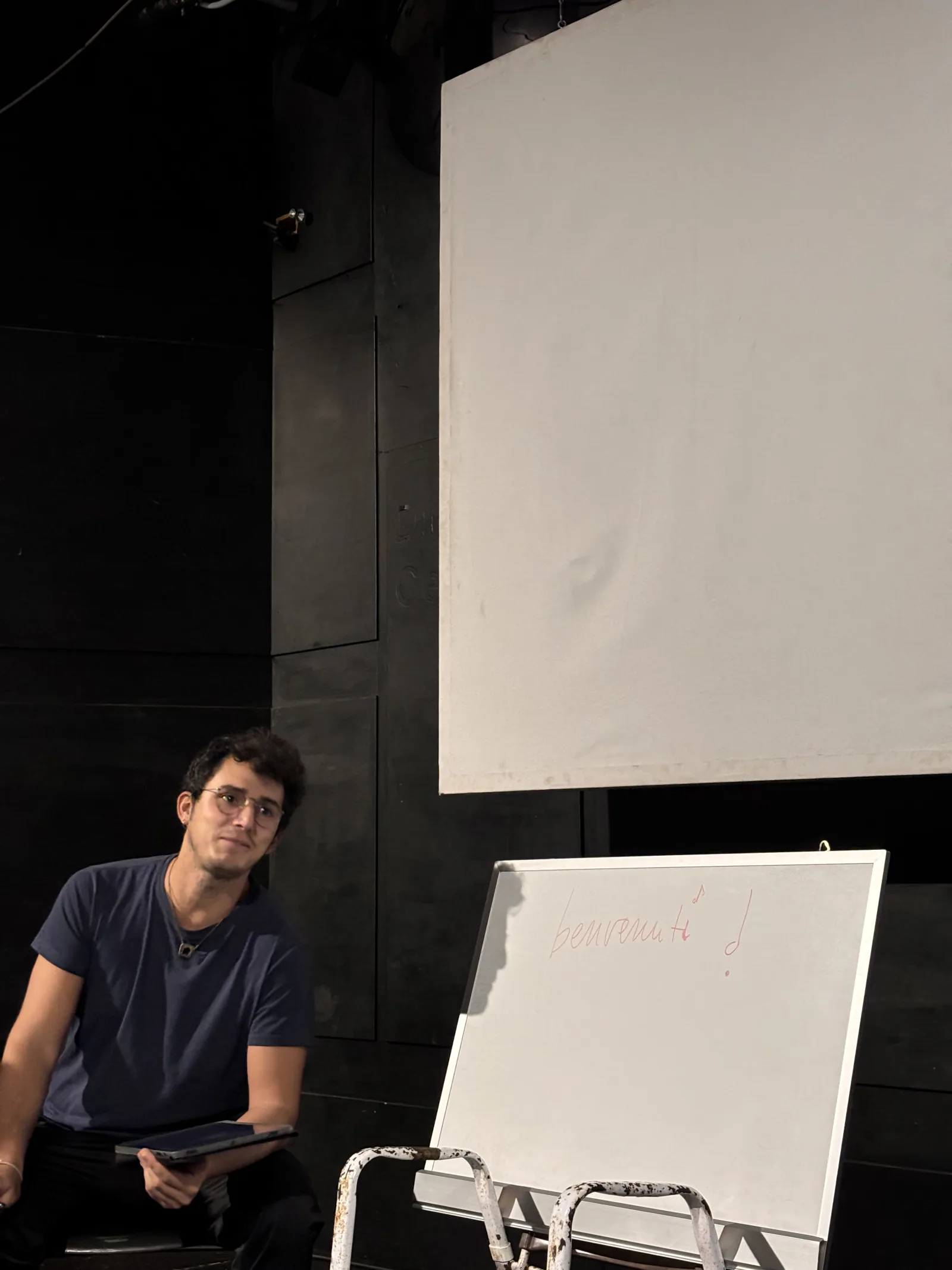 Nicco, Auditorium di Spin Time, prima lezione di alfabetizzazione ottobre 2024